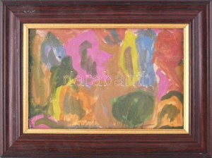 Csepeli Németh Miklós (1934-2012): Színes kavalkád, 1996. Akvarell, papír, jelzett, üvegezett fakeretben, 16×23...