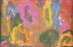 Csepeli Németh Miklós (1934-2012): Színes kavalkád, 1996. Akvarell, papír, jelzett, üvegezett fakeretben, 16×23...