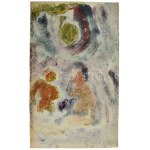 Csepeli Németh Miklós (1934-2012): Társaság. Monotípia, papír, jelzés nélkül. 42x25,5 cm
