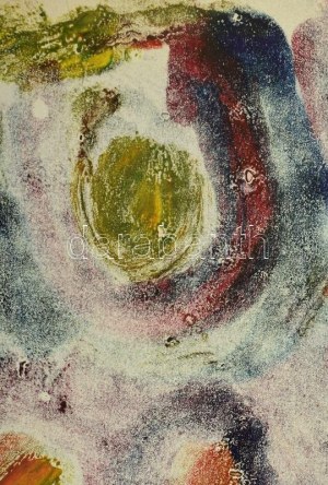 Csepeli Németh Miklós (1934-2012): Társaság. Monotípia, papír, jelzés nélkül. 42x25,5 cm