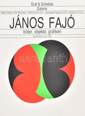 Fajó János (1937-2018): Kompozíció (cím nélkül), Graf & Schelble Galerie, Basel, kiállítási plakát, 1991...
