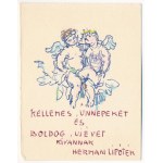 Hermann Lipót (1884-1972): Szerelmes puttók, 1960 körül. Golyóstoll, ceruza, papír, jelzett...
