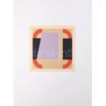 Konok Tamás (1930-2020): Geometrikus kompozíció, 1991. Szitanyomat, papír, jelzett, számozott (26/40). 28×28 cm ...