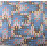 Vasarely Victor (1908-1997): P 1190 HANDYA (Op-art kompozíció). Ofszet, papír, jelzett a nyomaton...