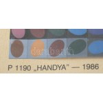 Vasarely Victor (1908-1997): P 1190 HANDYA (Op-art kompozíció). Ofszet, papír, jelzett a nyomaton...
