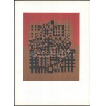 Victor Vasarely (1908-1997): Op-art kompozíció. Ofszet nyomat, papír, 21,5×18 cm