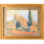 Zimmermann jelzéssel: Várrom, 1941. Akvarell, papír. Üvegezett fakeretben, 28,5x37 cm