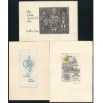 Vertel József (1922-1993) és Vertel Andrea 3 db újévi grafika. Rézkarc, papír...