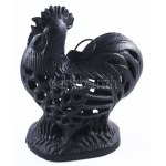 Öntöttvas kakas alakú mécsestartó, hibátlan, m: 24 cm