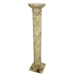 Dekoratív, magas minőségű ónix posztamens, jó állapotban, tartófelület d:22 cm, m:100 cm //...