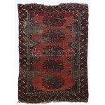 Türkmén Szárik küszöbszőnyeg. cca 1820-1860, sérülésekkel, 100x70 cm. /// "Felvetője natúr, fehér...