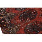 Türkmén Szárik küszöbszőnyeg. cca 1820-1860, sérülésekkel, 100x70 cm. /// "Felvetője natúr, fehér...