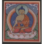 Buddhista csakli / Tsaklik. XIX. sz. Istenséget ábrázoló miniatűr festmények, beavatási kártyák 4 db...
