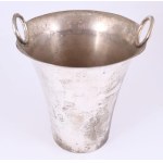 Nagyméretű antik ezüstözött pezsgős vödör, m: 26 cm
