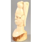 Afrikai csont fej asztaldísz, ragasztott, m: 13 cm