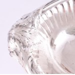 Art deco francia ezüstözött kínáló, jelzett, 35x24 cm