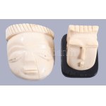 2 darab afrikai csont maszk, 5x4cm, 8x8 cm