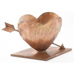 Ámor. Rézlemez virágtartó, jelzés nélkül, 49x26x29 cm