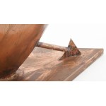 Ámor. Rézlemez virágtartó, jelzés nélkül, 49x26x29 cm