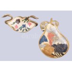 2 db zománcozott réz dísztárgy. 13 cm, 18 cm