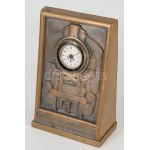 cca 1930 Magyar Kir. Állami Vas- Acél és Gépgyárak Budapest öntött bronz asztali óra, óra része nem működik, m...