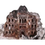Lerombolt havas ház - egyedileg készült makett, 40x26 cm