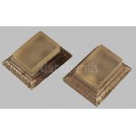 2 db kristály és fém levélnehezék, kis sérüléssel 11 cm