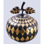 Bonbonniere, kockamintás, réz d: 14 cm