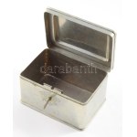 Berndorf alpakka cukordoboz, kulccsal. 13x9x8 cm