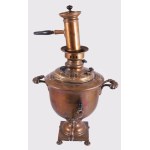 Réz szamovár. Lomov Gyár, Tula, 19. sz. utolsó harmada, jelzett, kis sérüléssel, horpadással, m: 56 cm //...