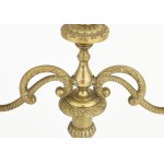 Szecessziós háromágú gyertyatartó, m: 42 cm