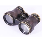 J. Jaggli Zürich antik távcső, sérült tokjában, 7x11 cm