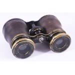 J. Jaggli Zürich antik távcső, sérült tokjában, 7x11 cm