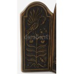 Szabolcs Péter (1942-): Erdély dicsősége. Három táblás bronz plasztika, Jelzett, zsűrizett, 23x29 cm //...