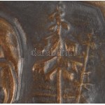 Hunyadi László (1933): Tamási Áron. Bronz kisplasztika. Jelzett 26x20 cm