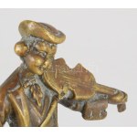 Hegedűs, bronz szobor, jelzés nélkül 22 cm
