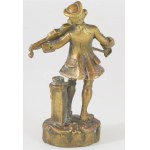 Hegedűs, bronz szobor, jelzés nélkül 22 cm