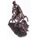 Veronese Design Sárkányölő Szent György. Bronz bevonatú gyanta, jelzett, m: 26,5 cm