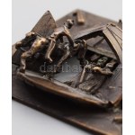 Kótai József (1940-): IV. László Sopron kapujában. 2003, patinázott bronz, egyedi munka, 8x8 cm /// Proveniencia...