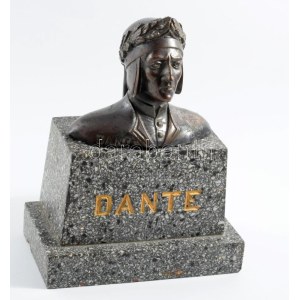 Dante mellszobra, márvány talapzaton, m: 19 cm