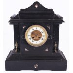 cca 1890-1900 Francia márvány óra, kulcs nélkül, 40x38 cm /// KIZÁRÓLAG SZEMÉLYES ÁTVÉTEL, NEM POSTÁZZUK! ...