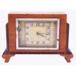 Art deco faházas asztali óra, hibás, egyik mutatója kiesett a helyéről, 11x16x4,5 cm