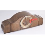 Régi német kandallóóra, jelzett szerkezettel, számlapvédő üveg hiányzik, 59x21 cm