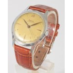 Doxa kézi felhúzós karóra, szép számlappal, működik, bőr szíjjal 34 mm