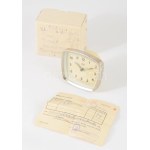 1970 MOM asztali óra, eredeti dobozában, 7,5x9 cm