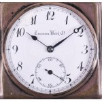 Tavannes ezüst (Ag) zsebóra gilosált hátlappal, szögletes tokkal, számlap sérült, jelzett...