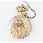 Vadász témájú modern zsebóra, d: 4,5 cm