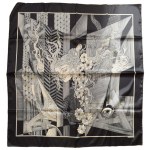 Női selyem kendő Szász Endre által tervezett mintával, jelzett, hibátlan 90x90 cm ...