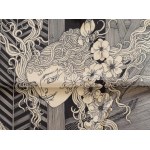 Női selyem kendő Szász Endre által tervezett mintával, jelzett, hibátlan 90x90 cm ...