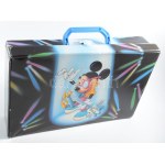 Disney retro kazetta bőrönd, kis kopással, 23x36 cm
